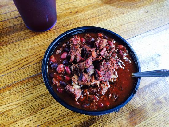 Woodyard Bar-B-Que signature dishes Burnt End Chili Bowl, Carolina Pulled Pork, Triple P.